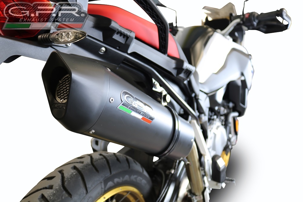Exhaust compatible with Bmw F 800 Gs 2024-2025, Furore Evo4 Nero, Homologated legal slip-on exhaust including removable db killer and link pipe