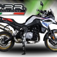 Esapament GPR compatibil cu Bmw F 850 Gs -Adventure 2018 Evacuare slip-on omologata, inclusiv db killer detașabil și cot de legătură,Satinox 