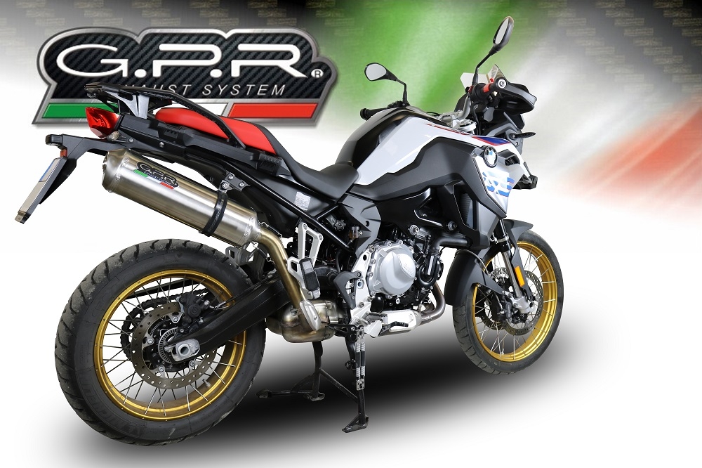 Esapament GPR compatibil cu Bmw F 850 Gs -Adventure 2018 Evacuare slip-on omologata, inclusiv db killer detașabil și cot de legătură,Satinox 