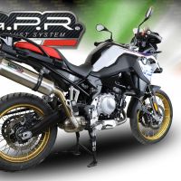 Esapament GPR compatibil cu Bmw F 850 Gs -Adventure 2018 Evacuare slip-on omologata, inclusiv db killer detașabil și cot de legătură,Satinox 