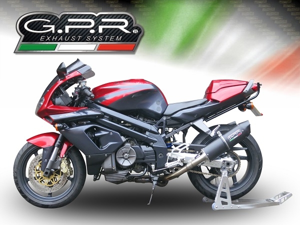 Esapament GPR compatibil cu Aprilia Sl -Falco 1000 2000 Evacuare cu dublă omologare legală, inclusiv db killers și coturi de legătură detașabile,Furore Nero