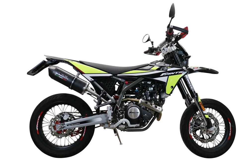 Esapament GPR compatibil cu Fantic Motor XMF 125 2021 Evacuare slip-on omologata, inclusiv db killer detașabil și cot de legătură,Furore Evo4 Poppy