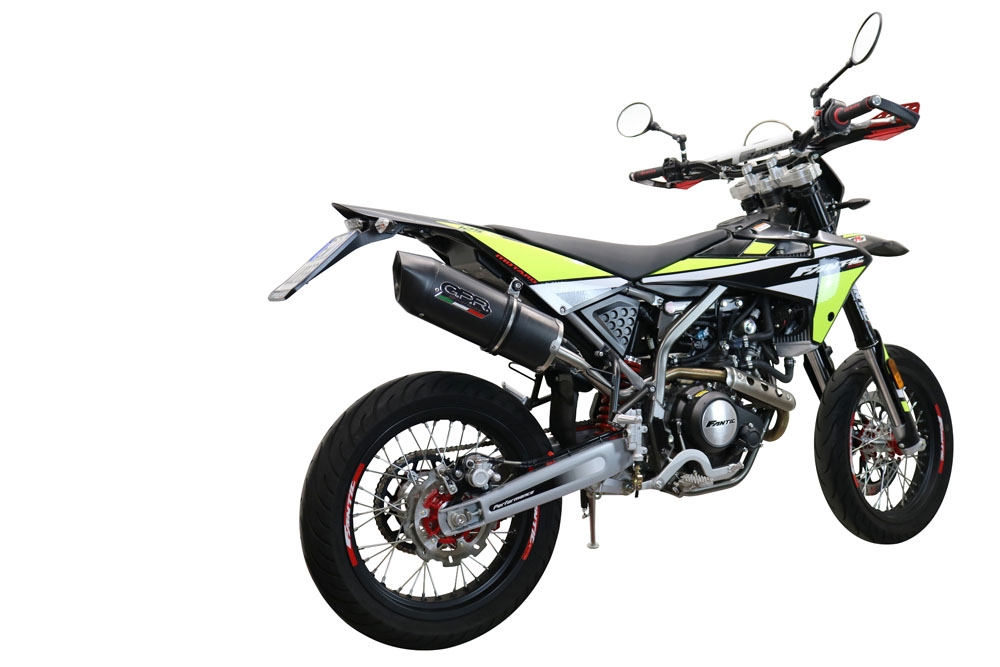 Esapament GPR compatibil cu Fantic Motor XEF 125 2021 Evacuare slip-on omologata, inclusiv db killer detașabil, cot de legătură și catalizator,Furore Evo4 Nero