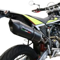 Esapament GPR compatibil cu Fantic Motor XEF 125 2021 Evacuare slip-on omologata, inclusiv db killer detașabil, cot de legătură și catalizator,Furore Evo4 Nero