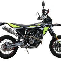 Esapament GPR compatibil cu Fantic Motor XEF 125 2021 Evacuare slip-on omologata, inclusiv db killer detașabil și cot de legătură,M3 Inox 