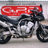Exhaust compatible with Yamaha Fzs 1000 Fazer 2001-2005, Trioval, Homologated legal slip-on exhaust including removable db killer and link pipe