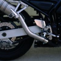 Exhaust compatible with Yamaha Fzs 600 Fazer 1998-2003, Furore Nero, Homologated legal slip-on exhaust including removable db killer and link pipe
