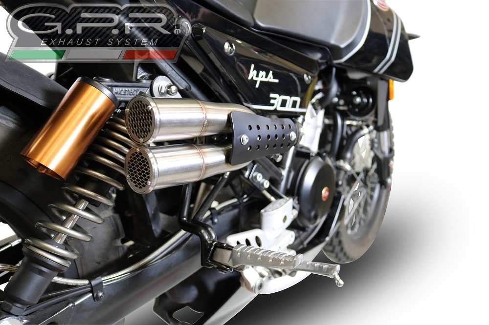 Exhaust compatible with F.B. Mondial Hps 300 Pagani 2021-2022, F205, Homologated legal slip-on exhaust including removable db killer and link pipe