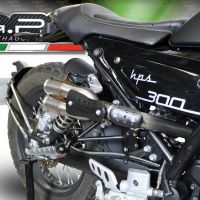 Exhaust compatible with F.B. Mondial Hps 300 Pagani 2021-2022, F205, Homologated legal slip-on exhaust including removable db killer and link pipe