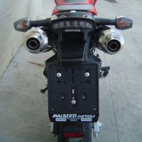 Exhaust compatible with Honda Fmx 650 2005-2008, Inox Tondo, Dual Homologated legal slip-on exhaust including removable db killers and link pipes