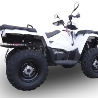 Exhaust compatible with Polaris Sportsman 850 XP Highlifter Edition 2012-2016, Deeptone Atv, Homologated legal slip-on exhaust including removable db killer and link pipe