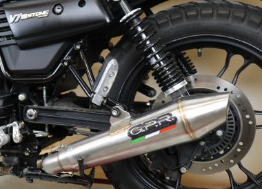 Exhaust compatible with Moto Guzzi V7 III Special-Stone-Carbon 2017-2018, Vintacone, Racing full system exhaust