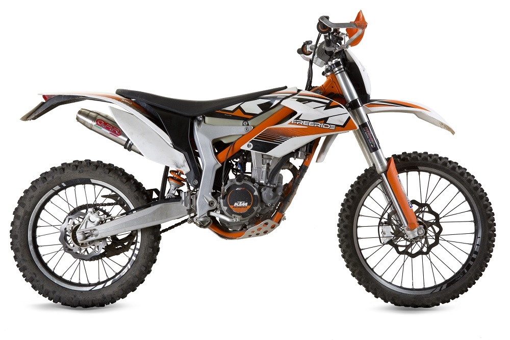 Esapament GPR compatibil cu Ktm Freeride 350 4T 2012 Evacuare cu dublă omologare legală, inclusiv db killers și coturi de legătură detașabile,Deeptone Inox