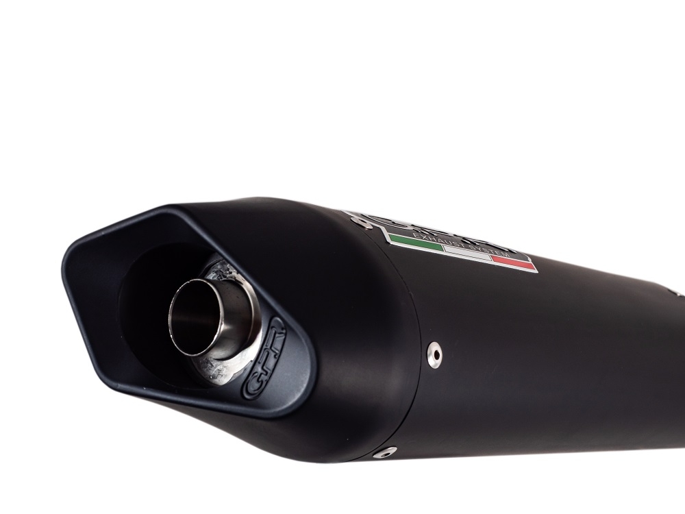 Exhaust compatible with Aprilia Dorsoduro 900 2017-2020, Furore Nero, Dual racing slip-on exhaust including link pipes