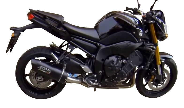 Exhaust compatible with Yamaha Fz 8 2010-2016, Furore Nero, Homologated legal slip-on exhaust including removable db killer and link pipe
