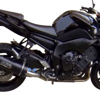 Exhaust compatible with Yamaha Fz 8 2010-2016, Furore Nero, Homologated legal slip-on exhaust including removable db killer and link pipe