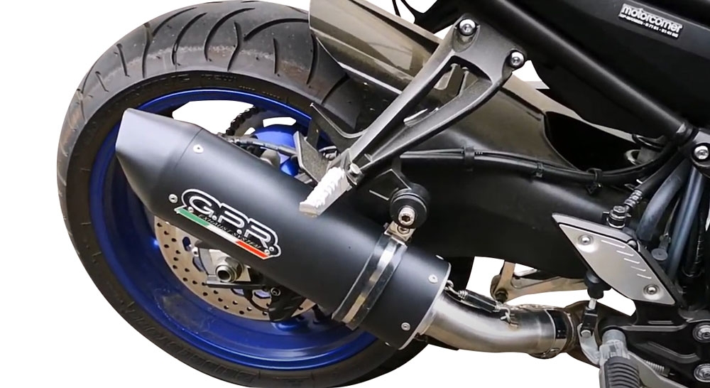 Exhaust compatible with Yamaha Fz 8 2010-2016, Furore Nero, Homologated legal slip-on exhaust including removable db killer and link pipe