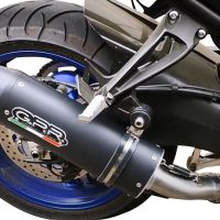 Exhaust compatible with Yamaha Fz 8 2010-2016, Furore Nero, Homologated legal slip-on exhaust including removable db killer and link pipe