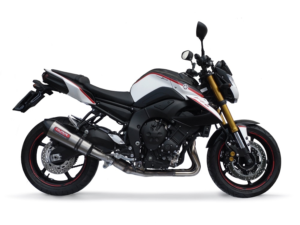 Esapament GPR compatibil cu Yamaha Fz 8  2010 Evacuare slip-on omologata, inclusiv db killer detașabil și cot de legătură,New Grand Prix Evo Titanium