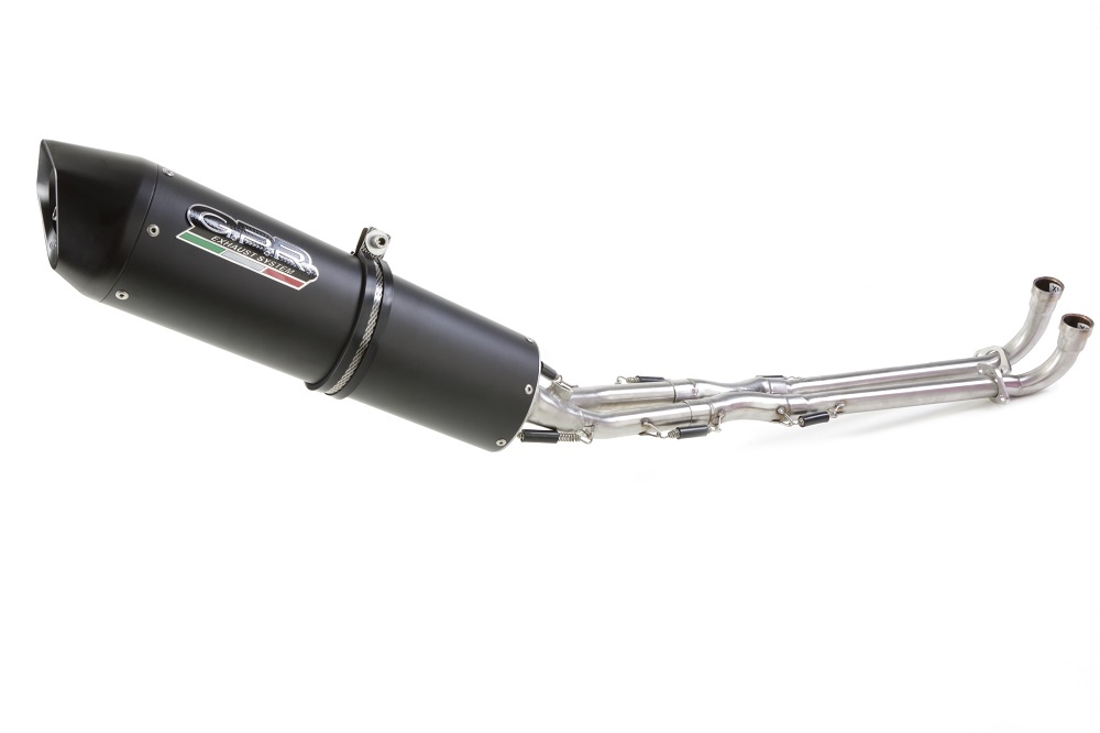 Exhaust compatible with Yamaha T-Max 500 2001-2011, Furore Nero, Homologated legal full system exhaust, including removable db killer