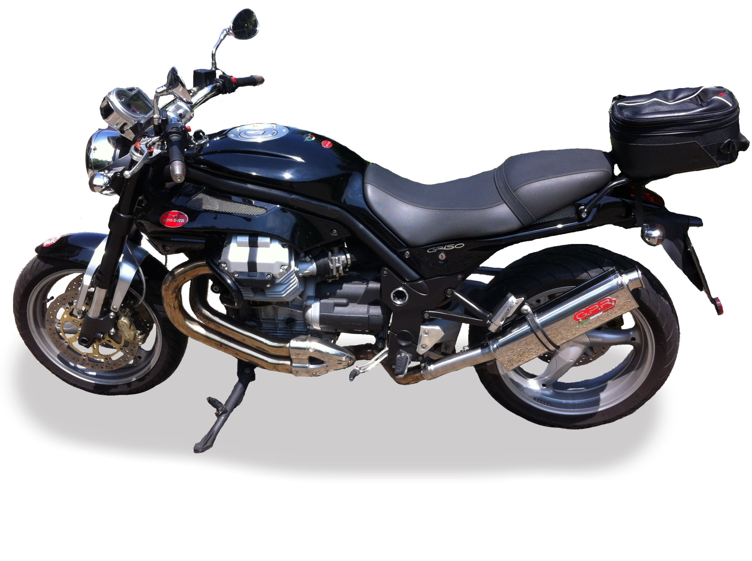 Esapament GPR compatibil cu Moto Guzzi Griso 850 2006 Evacuare slip-on omologata, inclusiv db killer detașabil, cot de legătură și catalizator,Trioval