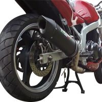Exhaust compatible with Suzuki Gs 500 E - F 1989-2007, Furore Nero, Homologated legal slip-on exhaust including removable db killer and link pipe