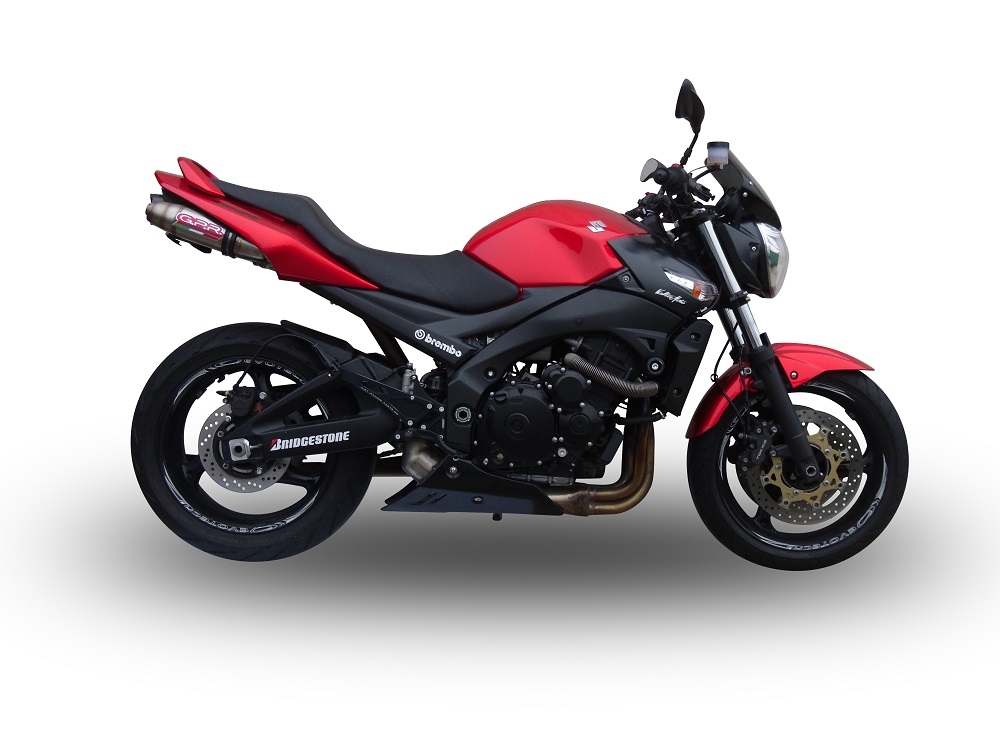Esapament GPR compatibil cu Suzuki Gsr 600 2006 Evacuare cu dublă omologare legală, inclusiv db killers și coturi de legătură detașabile,Deeptone Inox