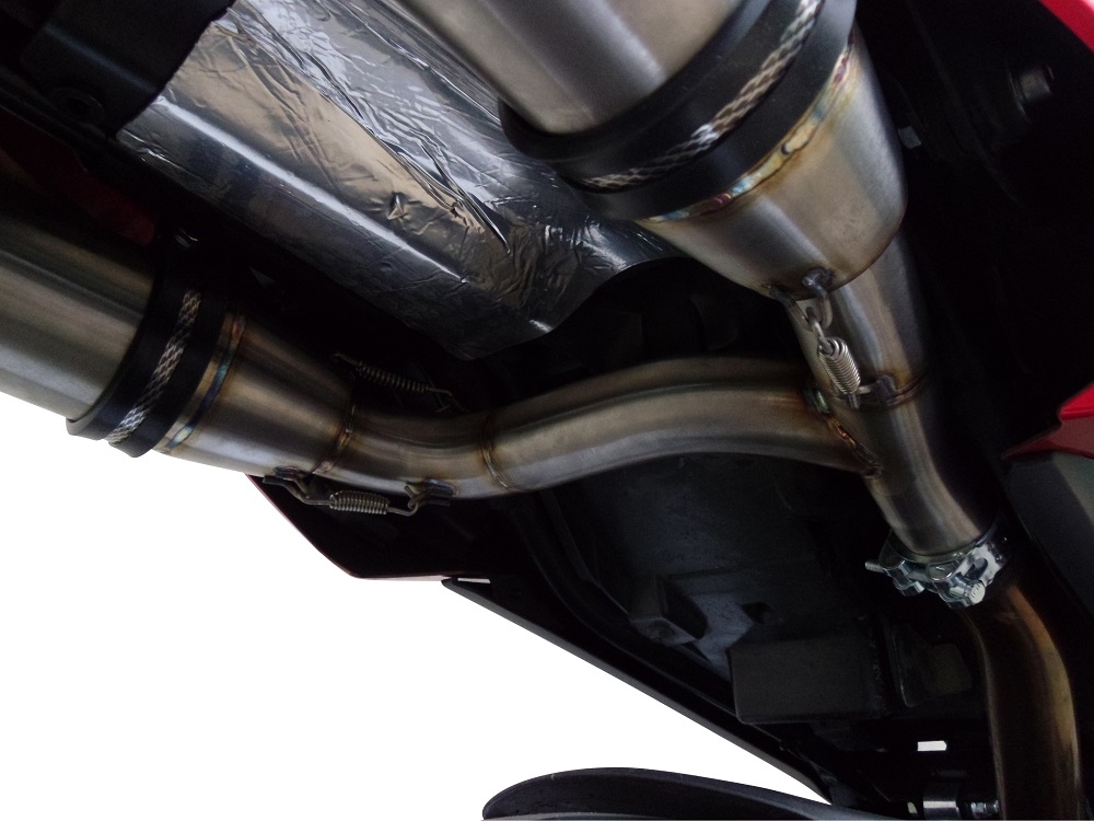Esapament GPR compatibil cu Suzuki Gsr 600 2006 Evacuare cu dublă omologare legală, inclusiv db killers și coturi de legătură detașabile,Deeptone Inox