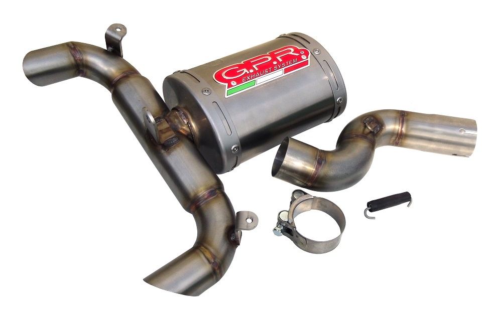 Esapament GPR compatibil cu Suzuki Gsr 600 2006 Evacuare slip-on omologata, inclusiv db killer detașabil și cot de legătură,Titanium Oval 