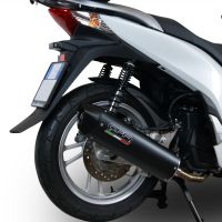 Exhaust compatible with Honda Dylan 150 2000-2006, Furore Nero, Homologated legal full system exhaust, including removable db killer
