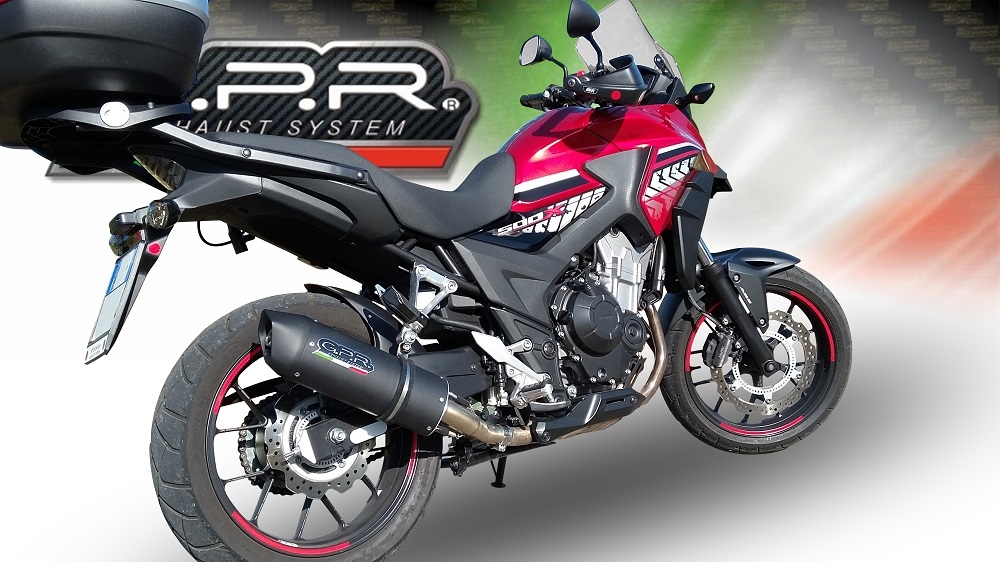 Esapament GPR compatibil cu Honda Cb 400 X 2016 Evacuare slip-on omologata, inclusiv db killer detașabil și cot de legătură,Furore Evo4 Nero