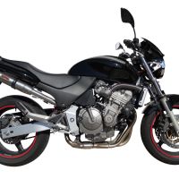 Exhaust compatible with Honda Hornet Cb 600 F 1998-2002, Deeptone Inox, Homologated legal slip-on exhaust including removable db killer and link pipe