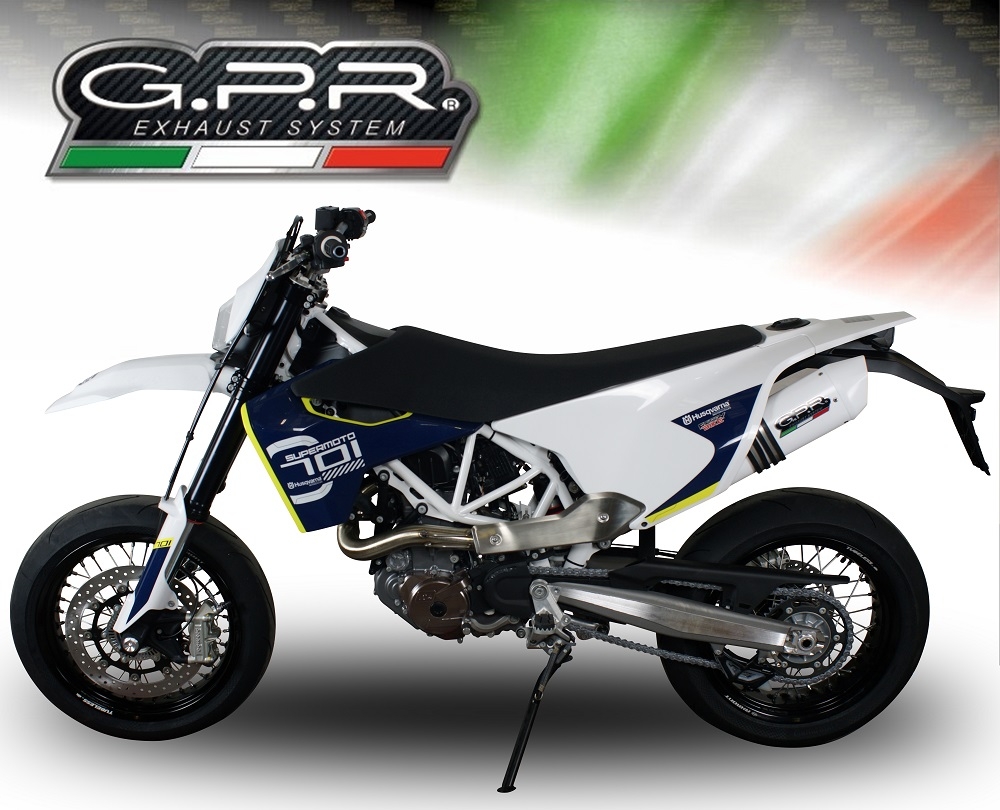 Exhaust compatible with Husqvarna Enduro 701 2015-2016, Albus Ceramic, Homologated legal slip-on exhaust including removable db killer, link pipe and catalyst