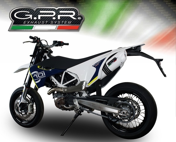 Exhaust compatible with Husqvarna Enduro 701 2015-2016, Albus Ceramic, Homologated legal slip-on exhaust including removable db killer, link pipe and catalyst