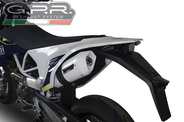 Exhaust compatible with Husqvarna Enduro 701 2015-2016, Albus Ceramic, Homologated legal slip-on exhaust including removable db killer, link pipe and catalyst