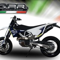 Esapament GPR compatibil cu Husqvarna Supermoto 701 2021 Evacuare slip-on omologata, inclusiv db killer detașabil, cot de legătură și catalizator,Furore Evo4 Poppy