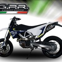 Esapament GPR compatibil cu Husqvarna Supermoto 701 2021 Evacuare slip-on omologata, inclusiv db killer detașabil, cot de legătură și catalizator,New Grand Prix Evo Titanium