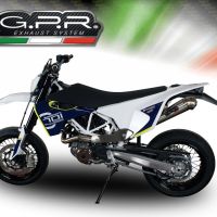 Esapament GPR compatibil cu Husqvarna Supermoto 701 2015 Evacuare slip-on omologata, inclusiv db killer detașabil și cot de legătură,Powercone Evo