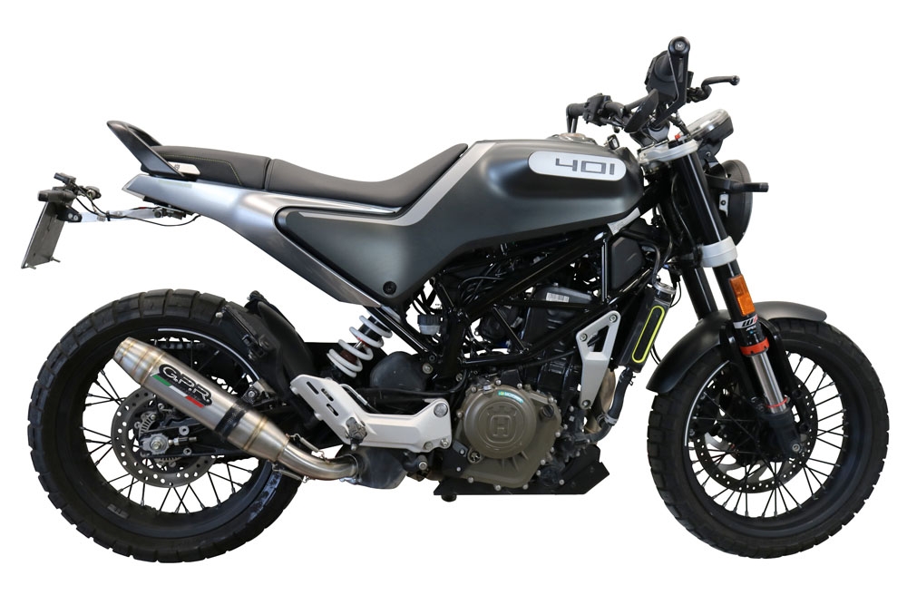 Esapament GPR compatibil cu Husqvarna Svartpilen 401 2020 Evacuare slip-on omologata, inclusiv db killer detașabil și cot de legătură,Deeptone Inox