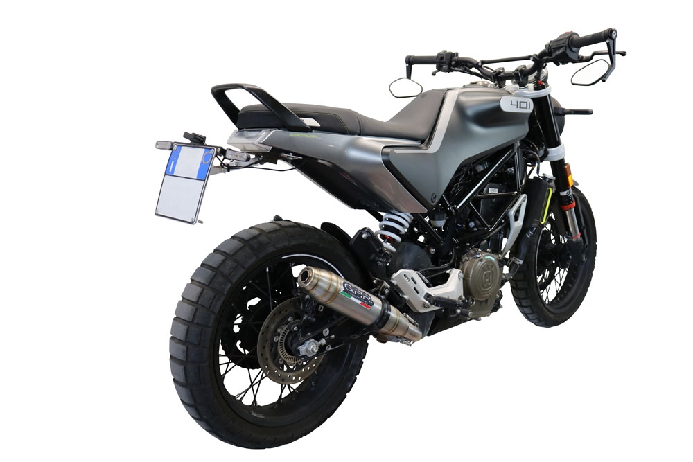 Esapament GPR compatibil cu Husqvarna Svartpilen 401 2020 Evacuare slip-on omologata, inclusiv db killer detașabil și cot de legătură,Deeptone Inox