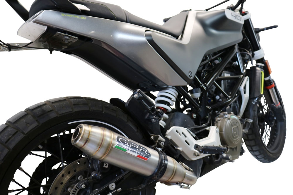 Esapament GPR compatibil cu Husqvarna Svartpilen 401 2020 Evacuare slip-on omologata, inclusiv db killer detașabil și cot de legătură,Deeptone Inox