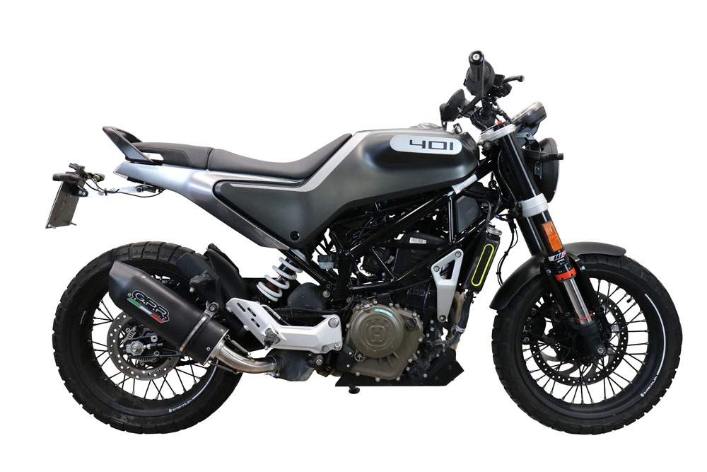 Esapament GPR compatibil cu Husqvarna Svartpilen 401 2021 Evacuare slip-on omologata, inclusiv db killer detașabil și cot de legătură,Furore Evo4 Nero