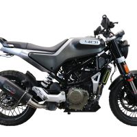 Esapament GPR compatibil cu Husqvarna Svartpilen 401 2021 Evacuare slip-on omologata, inclusiv db killer detașabil și cot de legătură,Furore Evo4 Nero