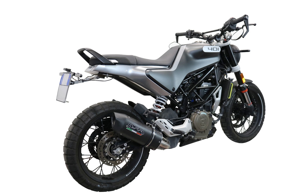 Esapament GPR compatibil cu Husqvarna Svartpilen 401 2021 Evacuare slip-on omologata, inclusiv db killer detașabil și cot de legătură,Furore Evo4 Nero