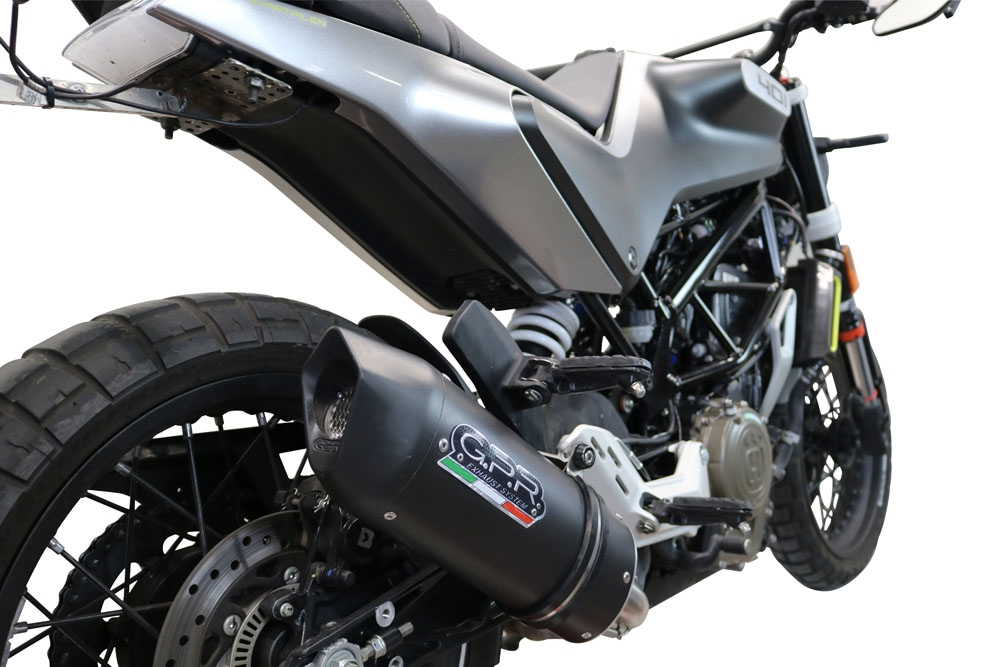 Esapament GPR compatibil cu Husqvarna Svartpilen 401 2021 Evacuare slip-on omologata, inclusiv db killer detașabil și cot de legătură,Furore Evo4 Nero