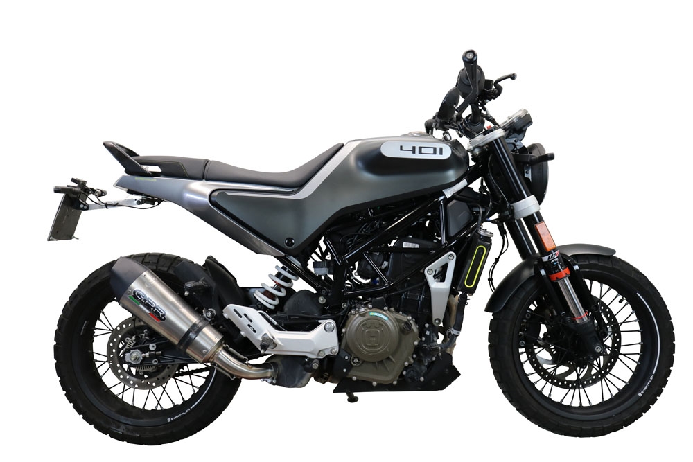 Esapament GPR compatibil cu Husqvarna Vitpilen 401 2020 Evacuare slip-on omologata, inclusiv db killer detașabil și cot de legătură,New Grand Prix Evo Titanium