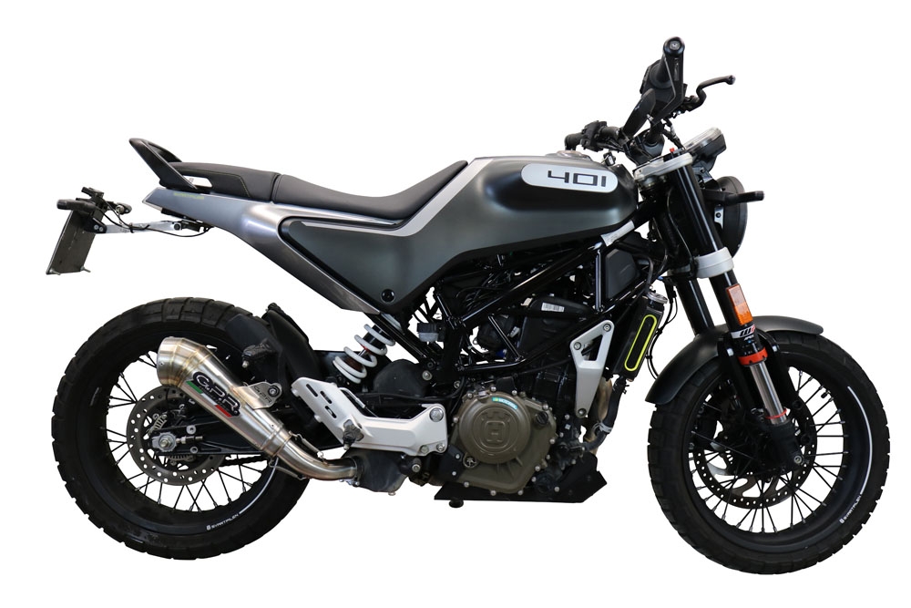 Esapament GPR compatibil cu Husqvarna Svartpilen 401 2021 Evacuare slip-on omologata, inclusiv db killer detașabil și cot de legătură,Powercone Evo