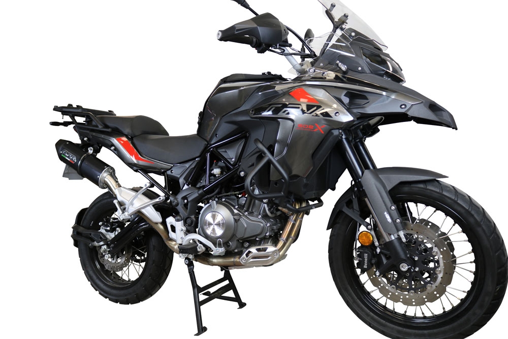 Esapament GPR compatibil cu Benelli Trk 502 X 2021 Evacuare slip-on omologata, inclusiv db killer detașabil și cot de legătură,Furore Evo4 Nero