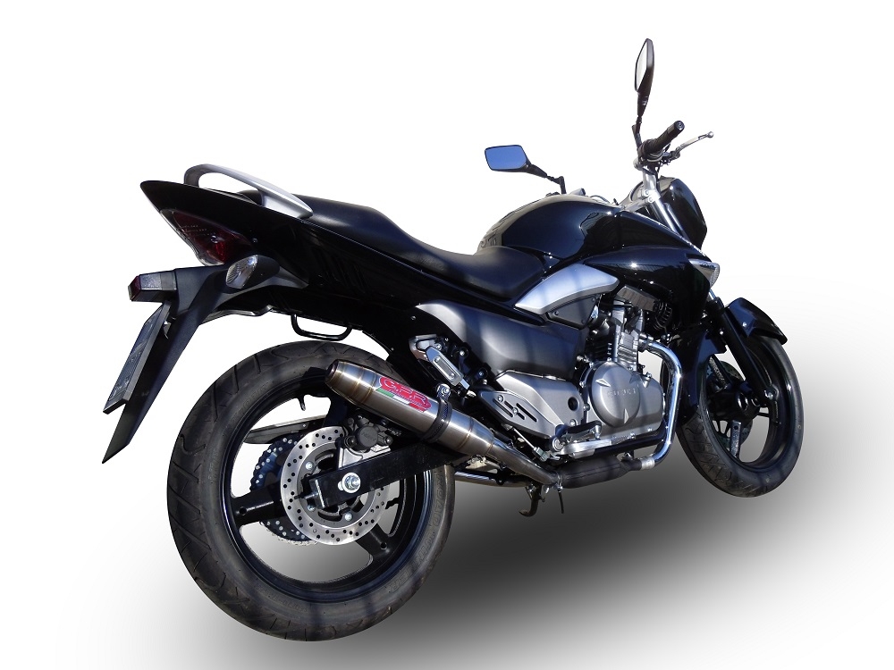 Esapament GPR compatibil cu Suzuki Gw 250 F Inazuma 2012 Evacuare cu dublă omologare legală, inclusiv db killers și coturi de legătură detașabile,Deeptone Inox