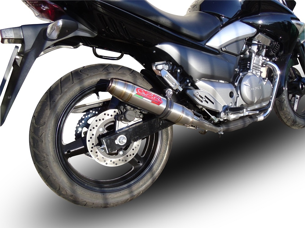 Esapament GPR compatibil cu Suzuki Gw 250 F Inazuma 2012 Evacuare cu dublă omologare legală, inclusiv db killers și coturi de legătură detașabile,Deeptone Inox